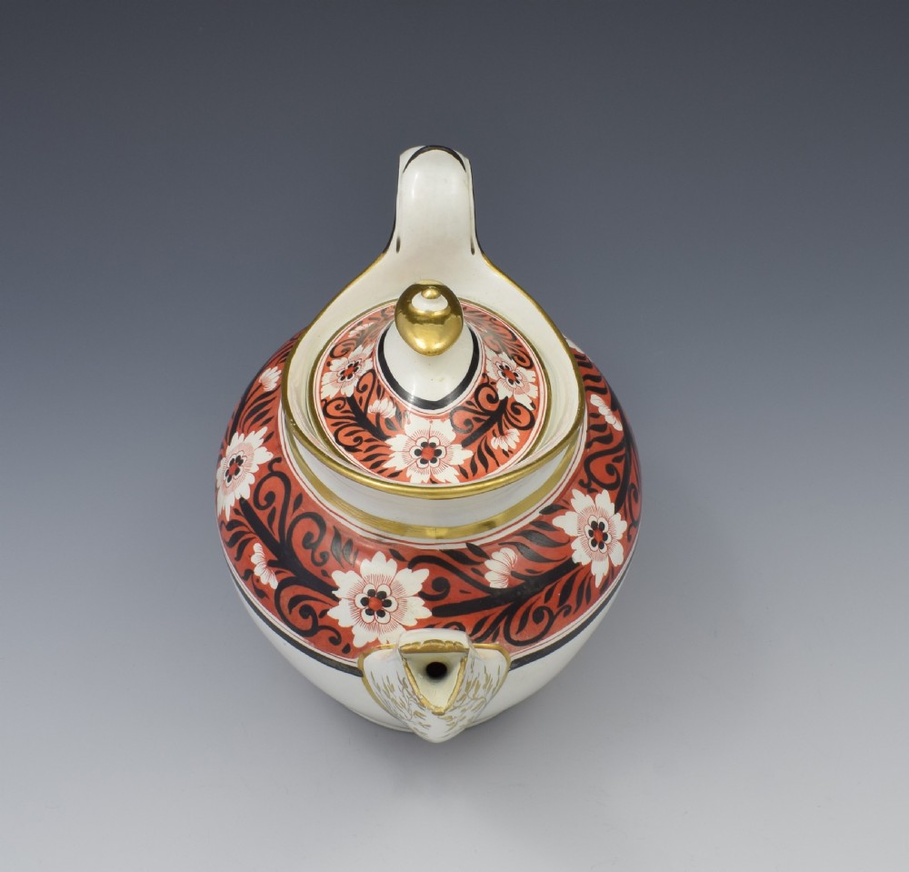 Regency Miles Mason Low Oval Porcelain Teapot & Stand, c.1810 View XI