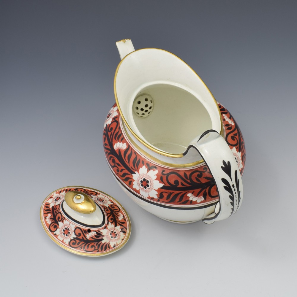 Regency Miles Mason Low Oval Porcelain Teapot & Stand, c.1810 View XIV
