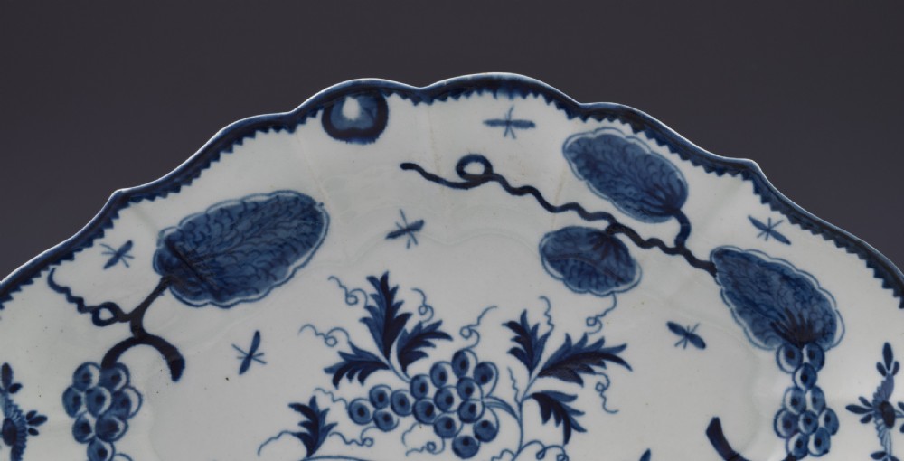 First Period Worcester Rubber Tree Plant Lozenge Dessert Dish c.1775 View II