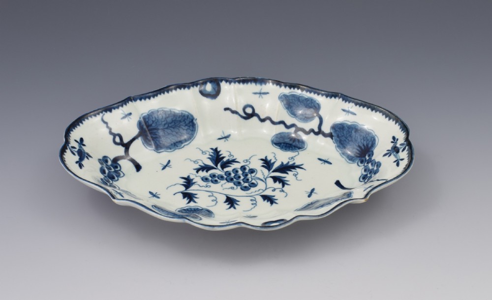 First Period Worcester Rubber Tree Plant Lozenge Dessert Dish c.1775 View VI