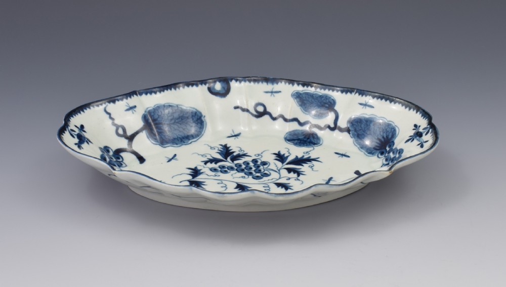 First Period Worcester Rubber Tree Plant Lozenge Dessert Dish c.1775 View VII