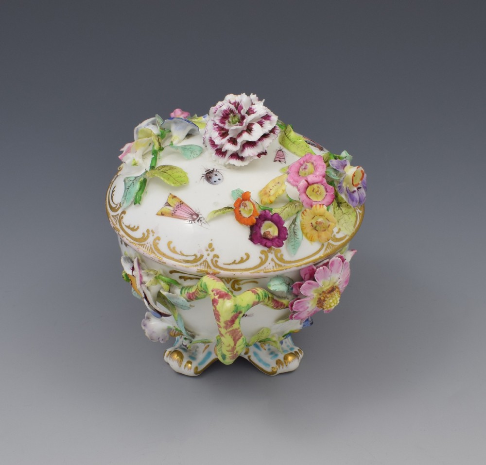Coalport Coalbrookdale Style Flower Encrusted Cup & Cover  View IV