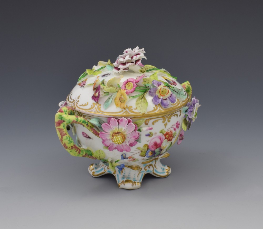 Coalport Coalbrookdale Style Flower Encrusted Cup & Cover  View V