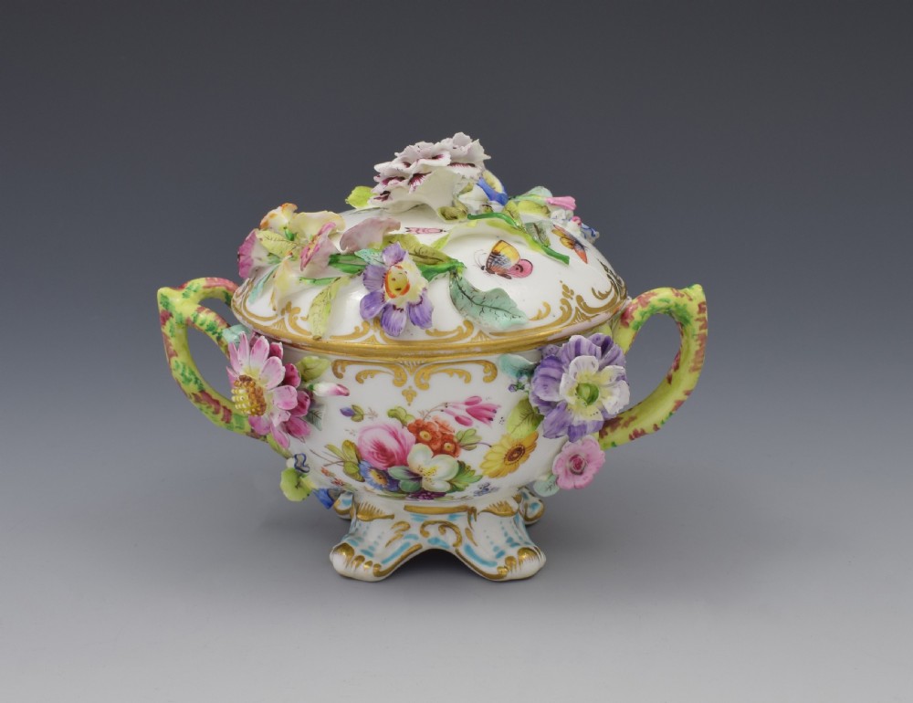 Coalport Coalbrookdale Style Flower Encrusted Cup & Cover  View VI