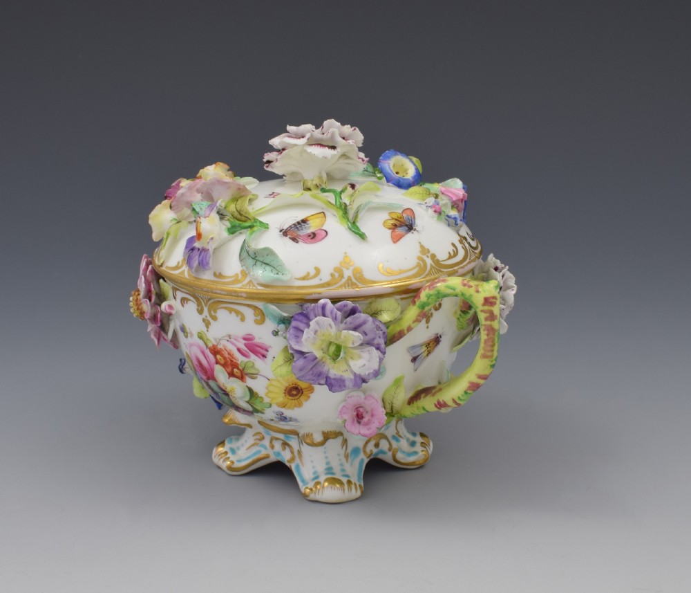 Coalport Coalbrookdale Style Flower Encrusted Cup & Cover  View VII