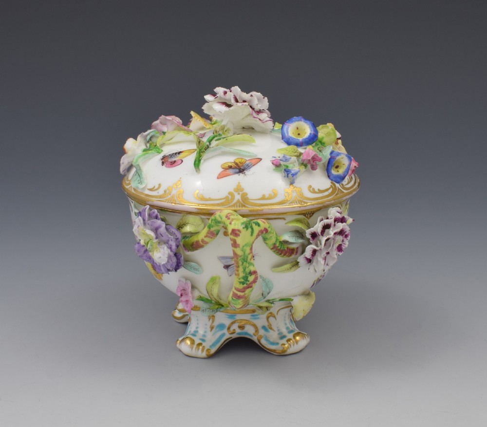 Coalport Coalbrookdale Style Flower Encrusted Cup & Cover  View VIII