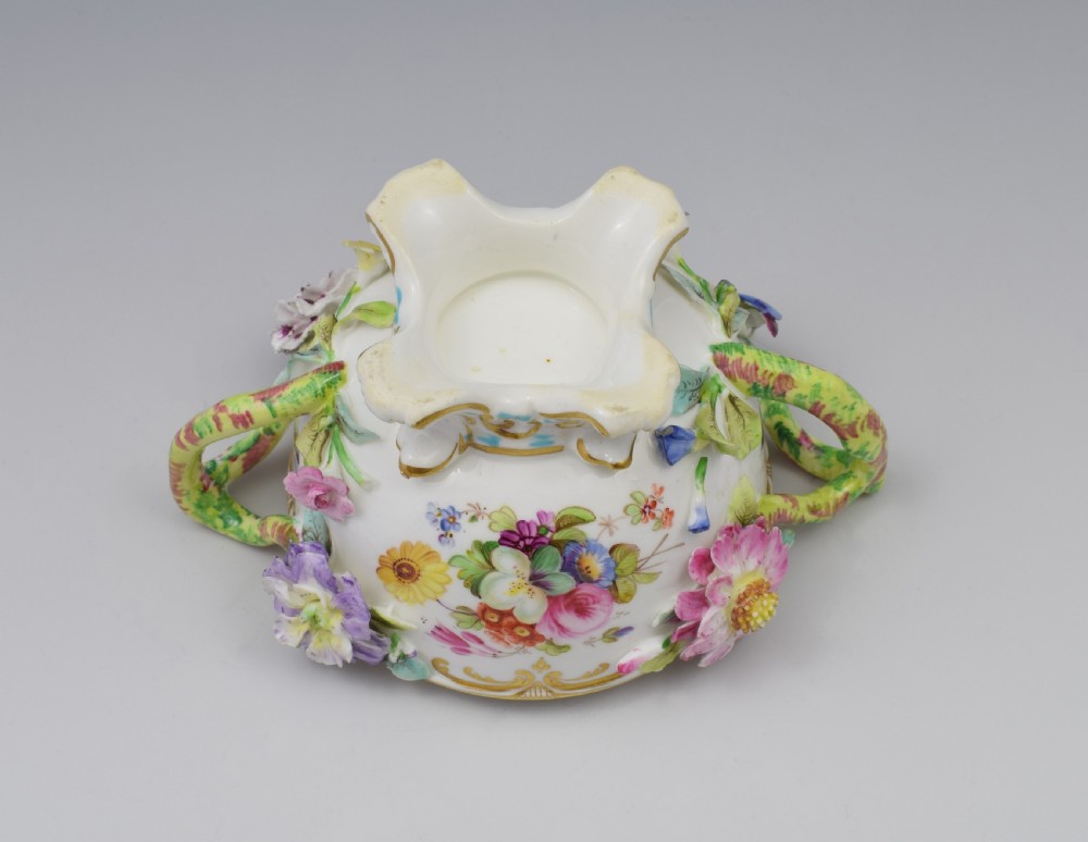 Coalport Coalbrookdale Style Flower Encrusted Cup & Cover  View XII