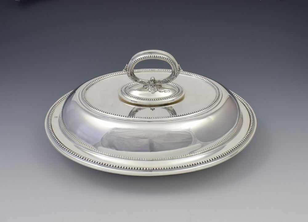 Edwardian Sterling Silver Oval Entree Dish, Hawksworth, Eyre & Co.