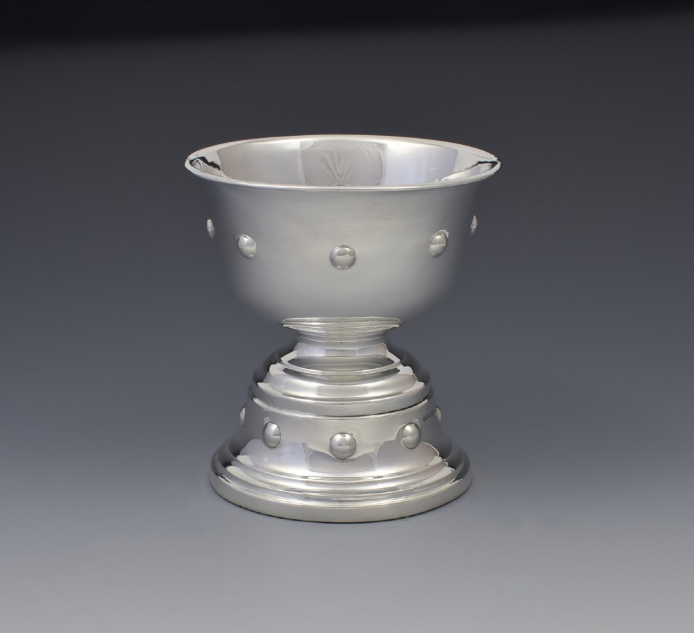 Edwardian Arts & Crafts Silver Pedestal Bowl & Stand View II