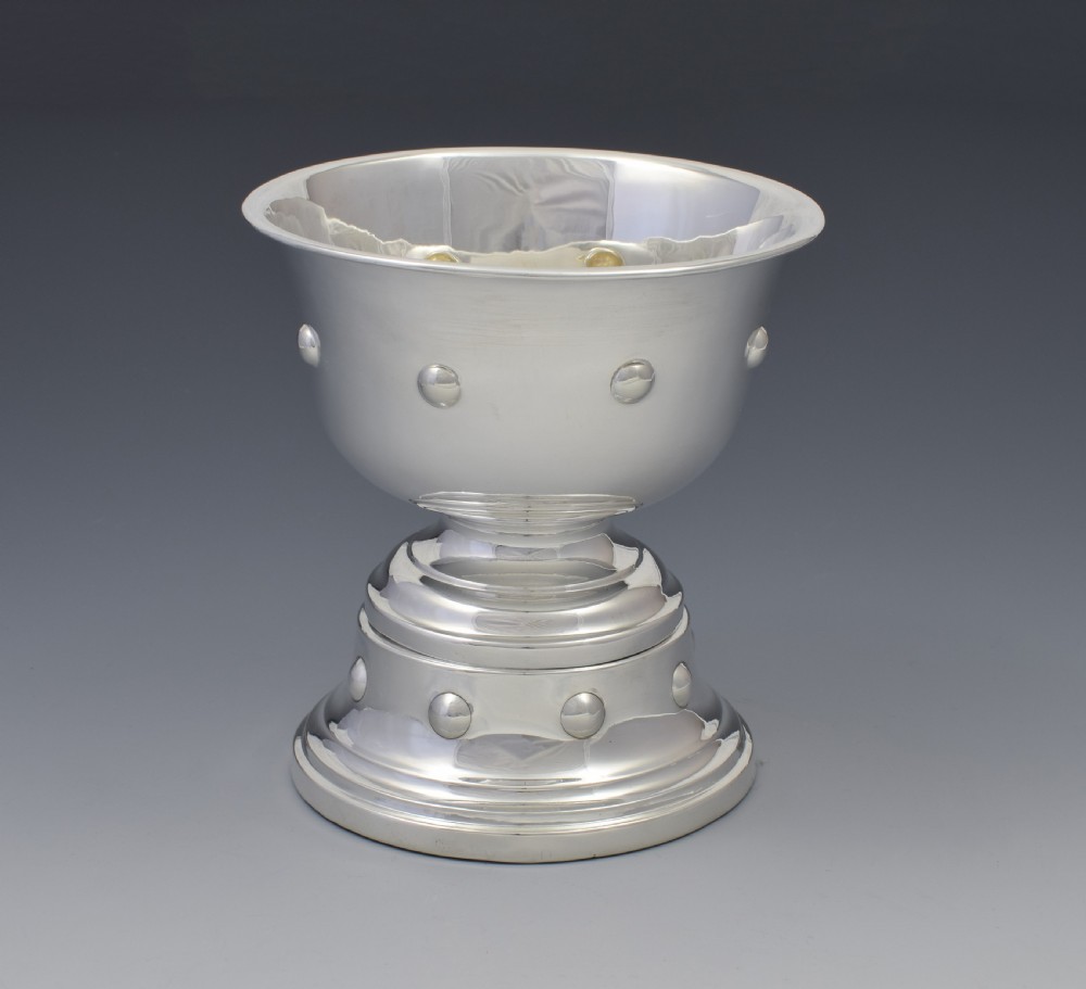 Edwardian Arts & Crafts Silver Pedestal Bowl & Stand View IV