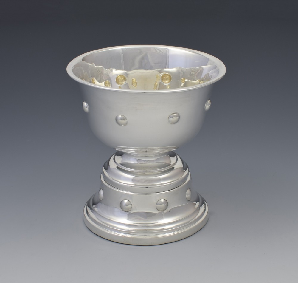 Edwardian Arts & Crafts Silver Pedestal Bowl & Stand View V