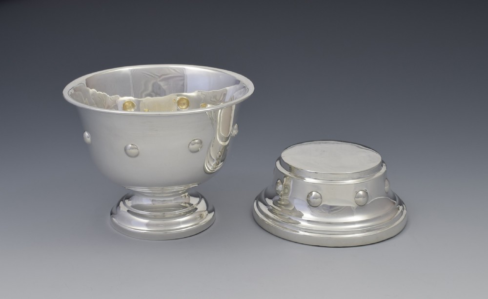 Edwardian Arts & Crafts Silver Pedestal Bowl & Stand View VI