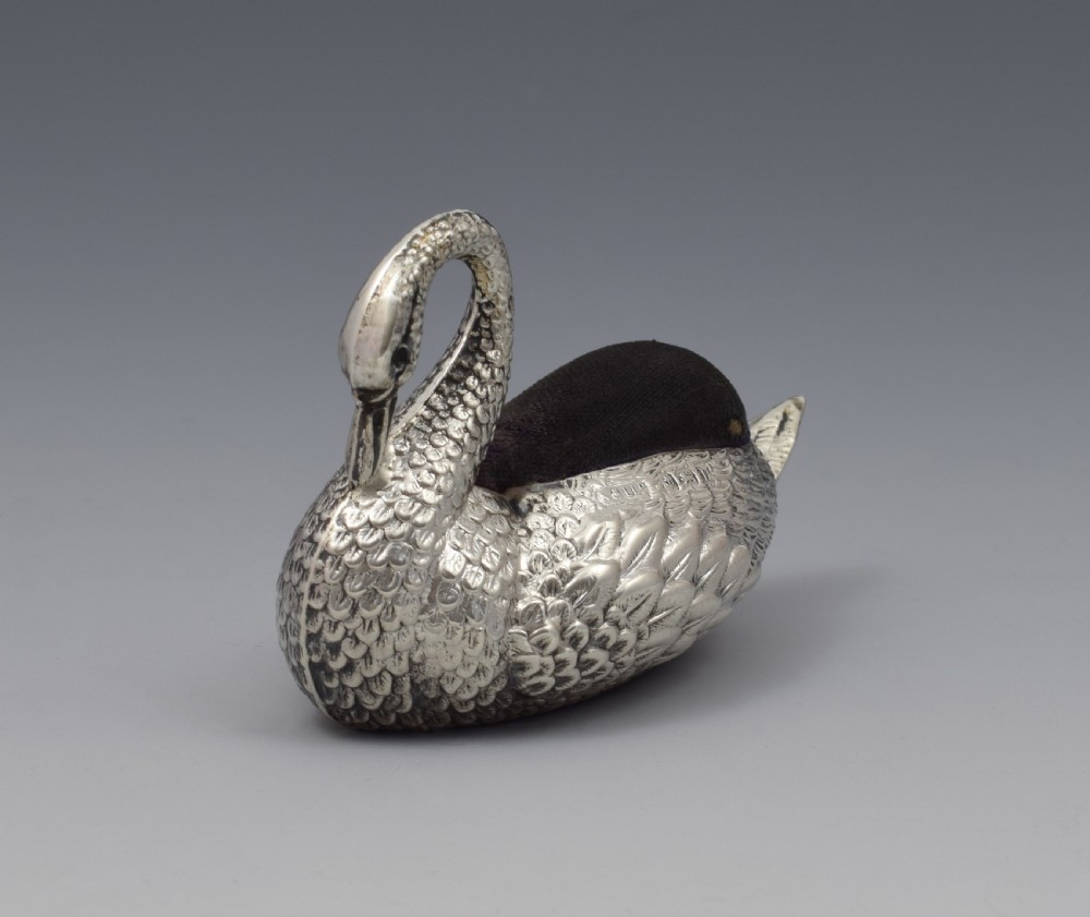 Sterling Silver Novelty Swan Pin Cushion Adie & Lovekin View V