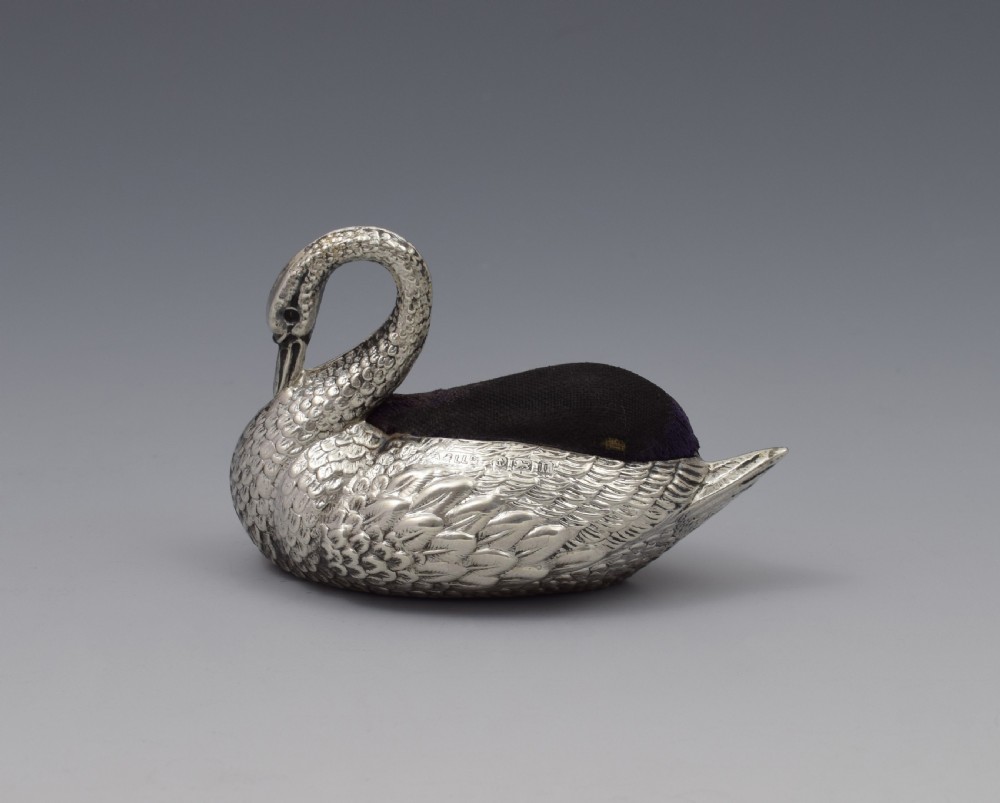 Sterling Silver Novelty Swan Pin Cushion Adie & Lovekin View VI