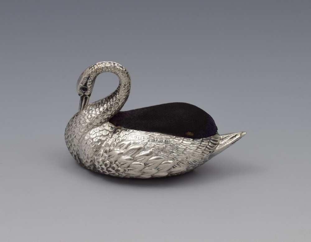 Sterling Silver Novelty Swan Pin Cushion Adie & Lovekin View VII