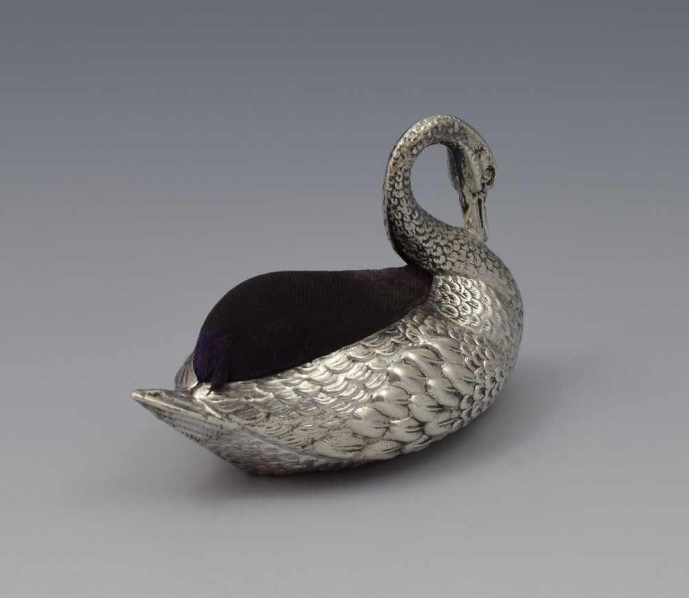Sterling Silver Novelty Swan Pin Cushion Adie & Lovekin View X