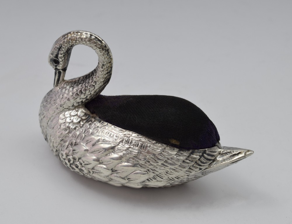 Sterling Silver Novelty Swan Pin Cushion Adie & Lovekin View XII