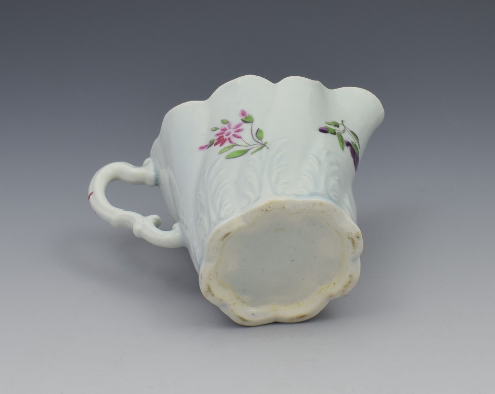 First Period Worcester Porcelain Polychrome High Chelsea Ewer Jug View XII
