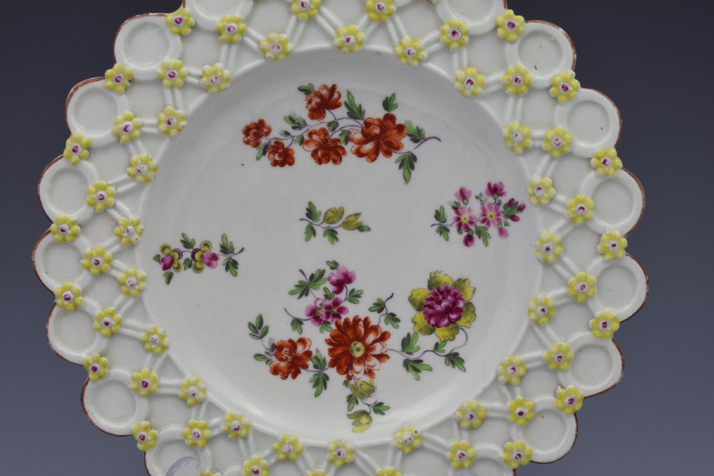 18th Century Derby Porcelain Spectacle Plate c.1760 View II
