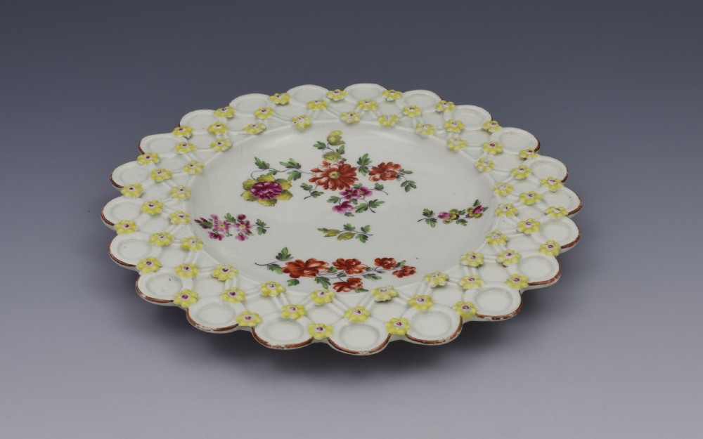 18th Century Derby Porcelain Spectacle Plate c.1760 View VI