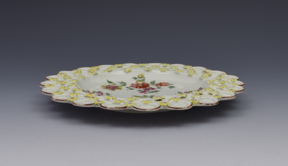 18th Century Derby Porcelain Spectacle Plate c.1760 View VII