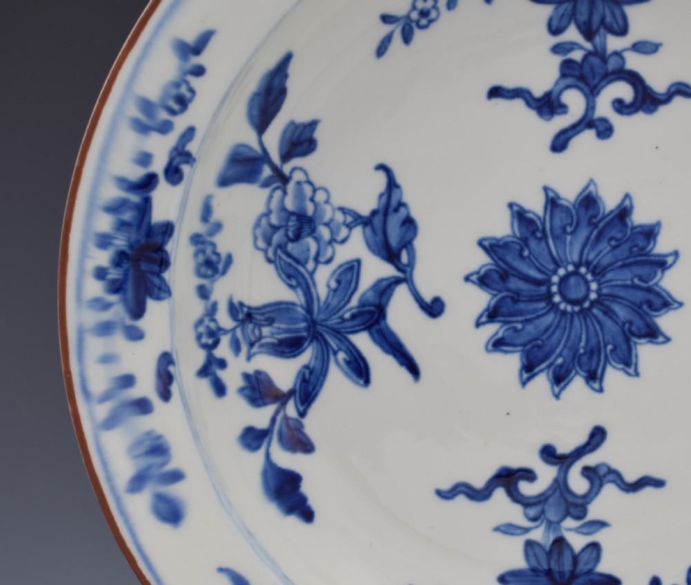 Rare Derby Porcelain Blue & White Chinese Style Soup Plate View IV