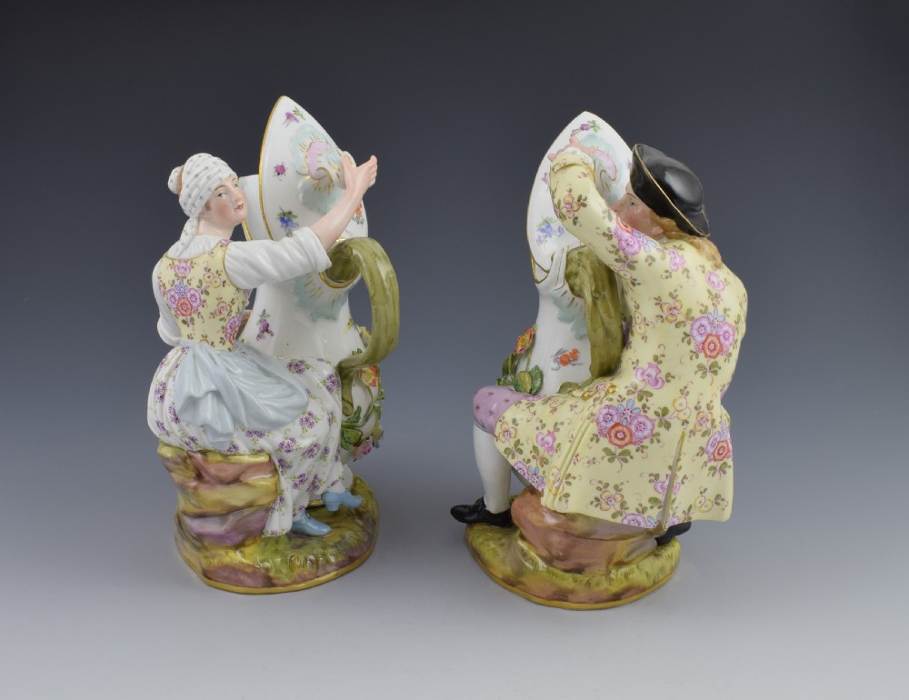 Pair Of 19thC Meissen Porcelain Figural Ewers View II