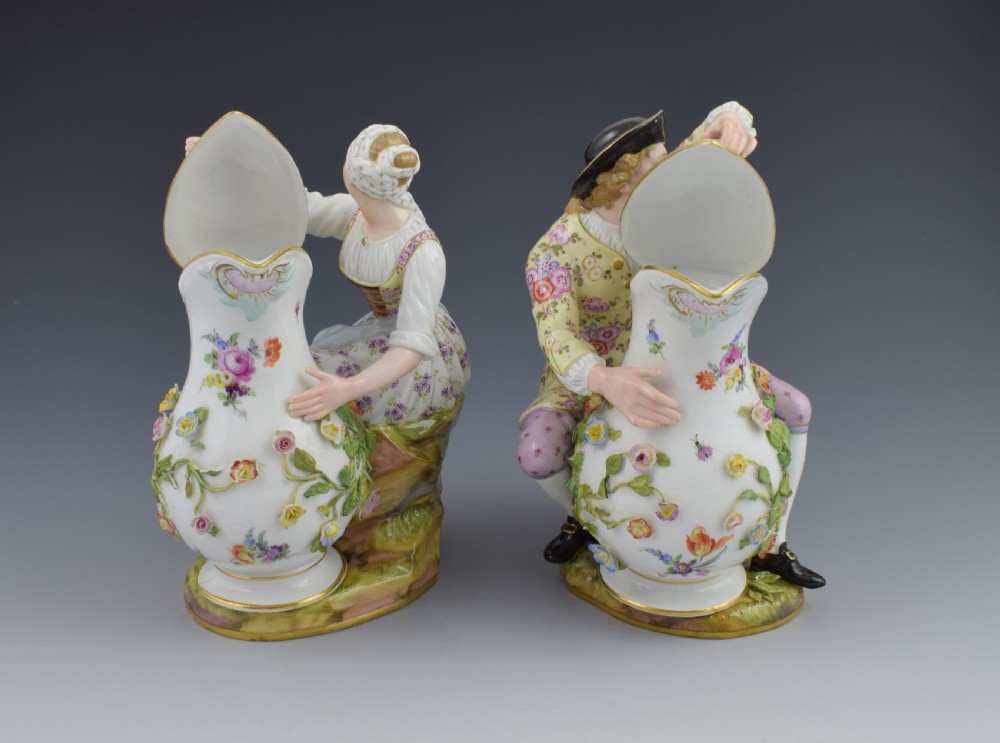 Pair Of 19thC Meissen Porcelain Figural Ewers View IV