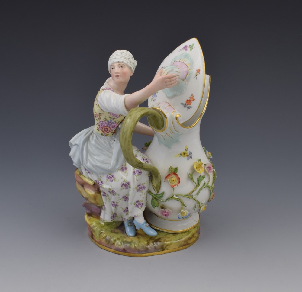 Pair Of 19thC Meissen Porcelain Figural Ewers View VI