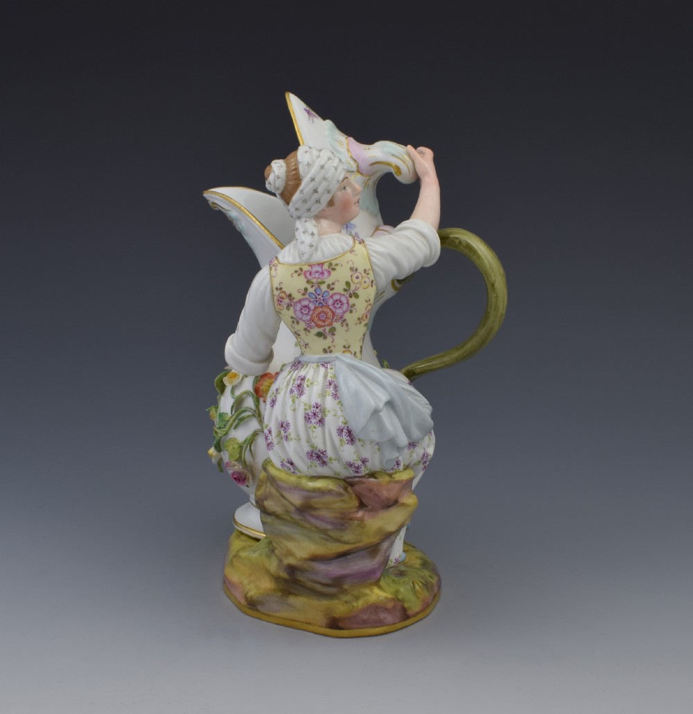 Pair Of 19thC Meissen Porcelain Figural Ewers View VII