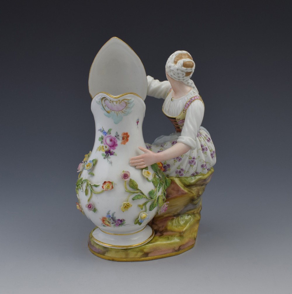 Pair Of 19thC Meissen Porcelain Figural Ewers View VIII