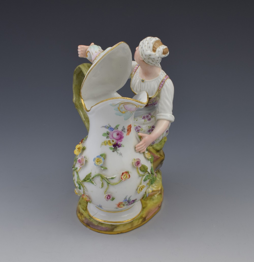 Pair Of 19thC Meissen Porcelain Figural Ewers View IX