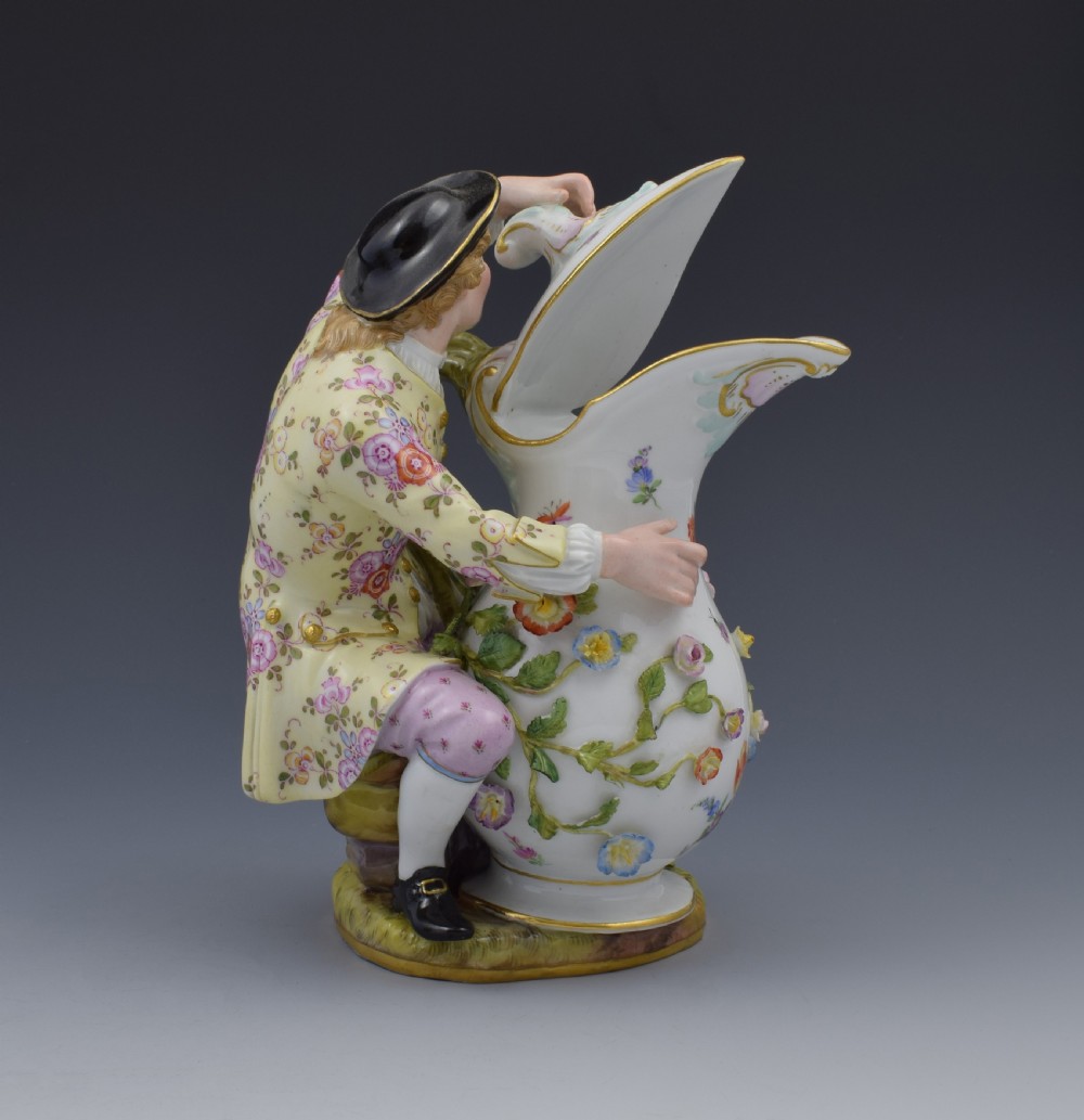 Pair Of 19thC Meissen Porcelain Figural Ewers View XV