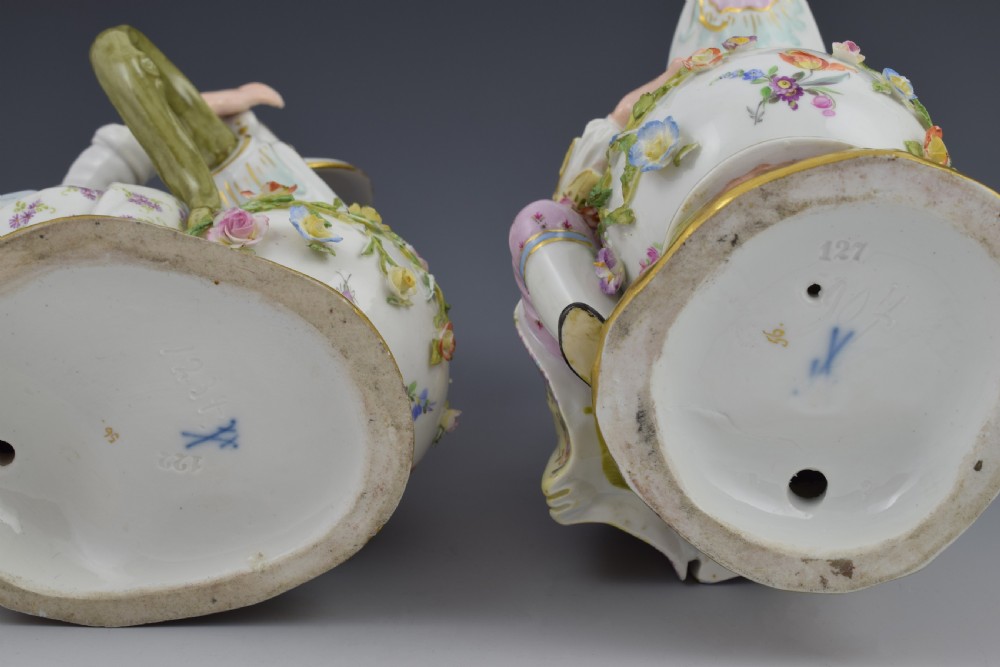 Pair Of 19thC Meissen Porcelain Figural Ewers View XVIII