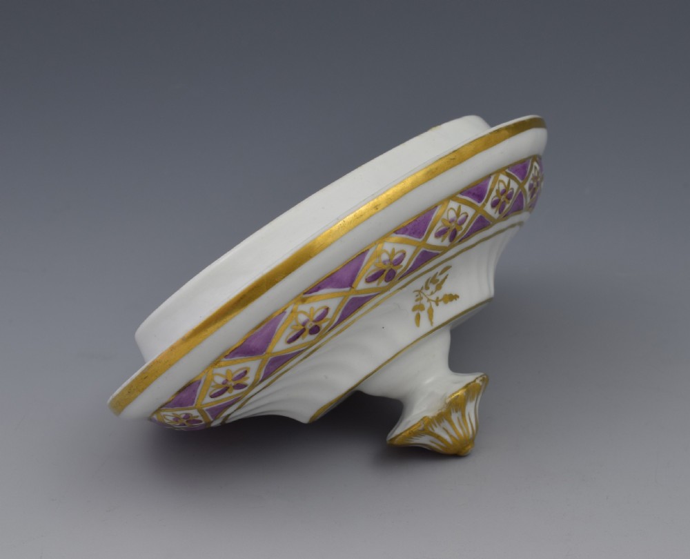 Pretty Georgian Coalport Shanked Teapot & Stand c.1800 View XVII