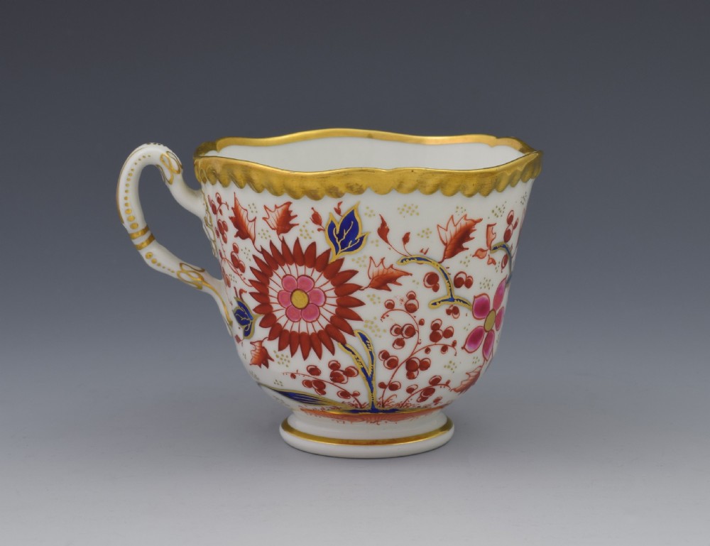 Worcester Flight Barr & Barr Gadrooned Coffee Cup & Saucer View V