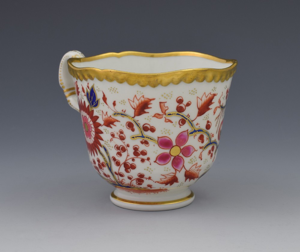 Worcester Flight Barr & Barr Gadrooned Coffee Cup & Saucer View VI