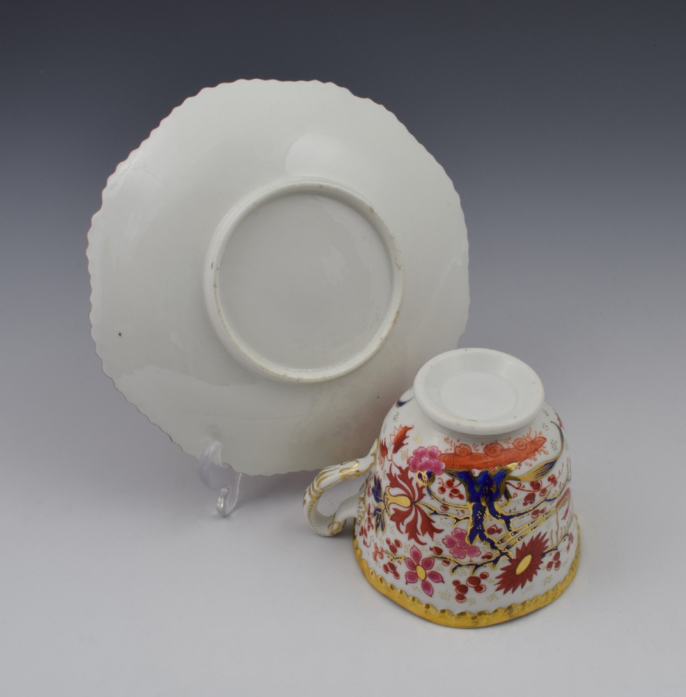 Worcester Flight Barr & Barr Gadrooned Coffee Cup & Saucer View XIII