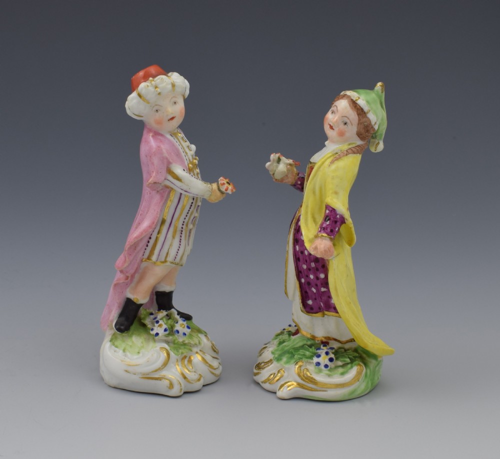 Pair 18th Century Derby Porcelain Figures Small Turks View III