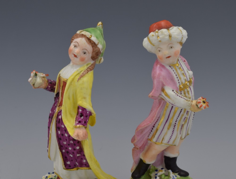 Pair 18th Century Derby Porcelain Figures Small Turks View IX