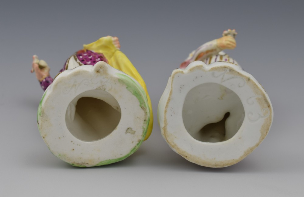 Pair 18th Century Derby Porcelain Figures Small Turks View XIV