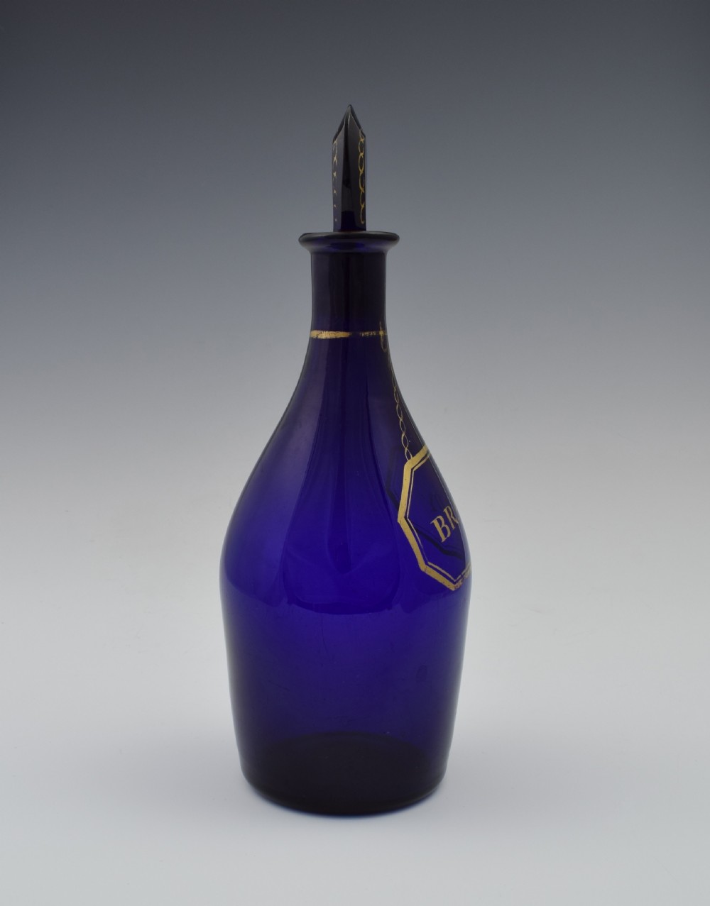 Georgian Bristol Blue Glass Brandy Spirit Decanter c.1810 View II