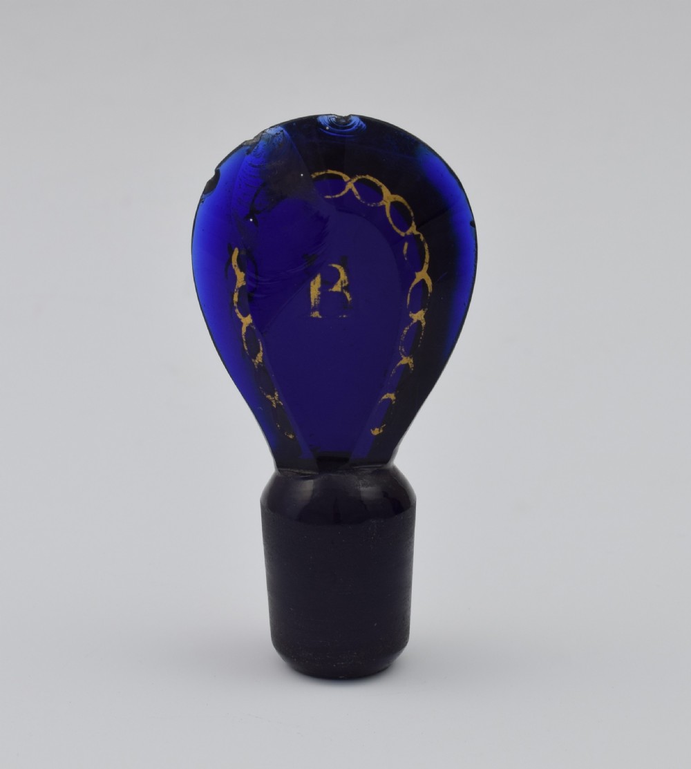 Georgian Bristol Blue Glass Brandy Spirit Decanter c.1810 View VIII