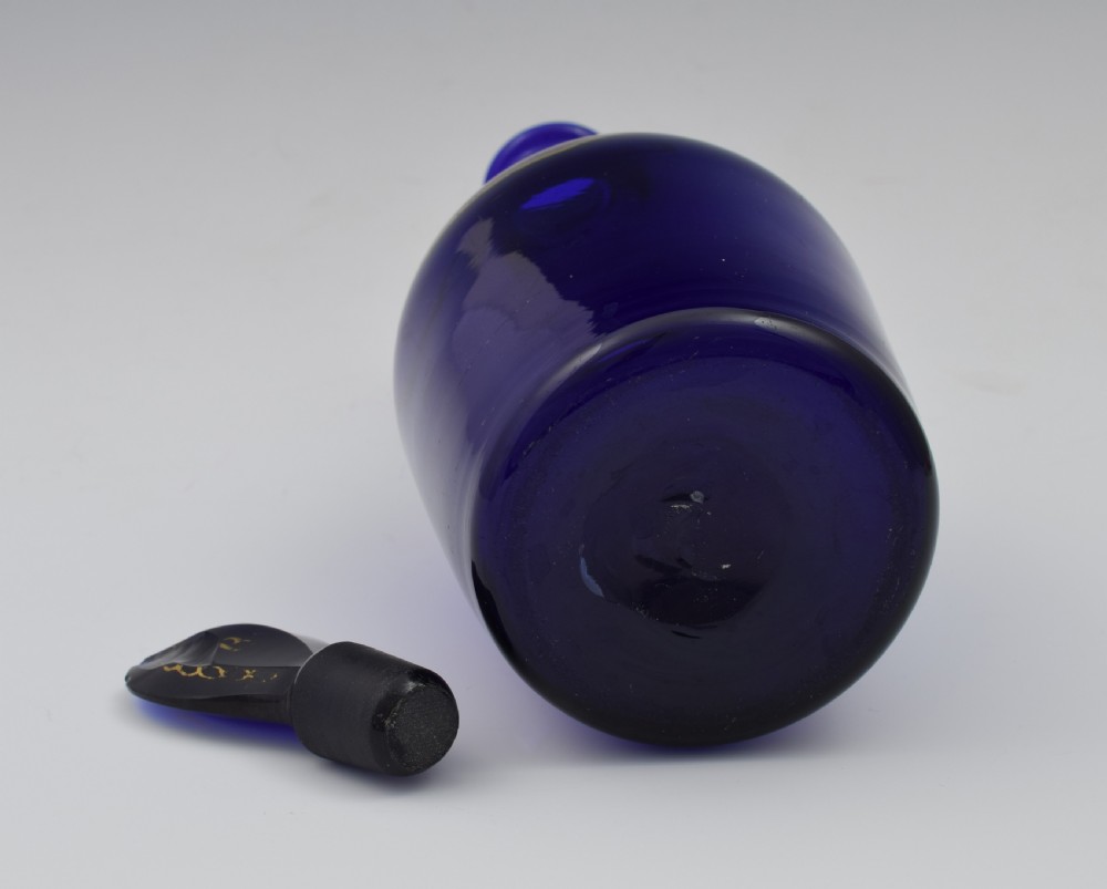 Georgian Bristol Blue Glass Brandy Spirit Decanter c.1810 View IX
