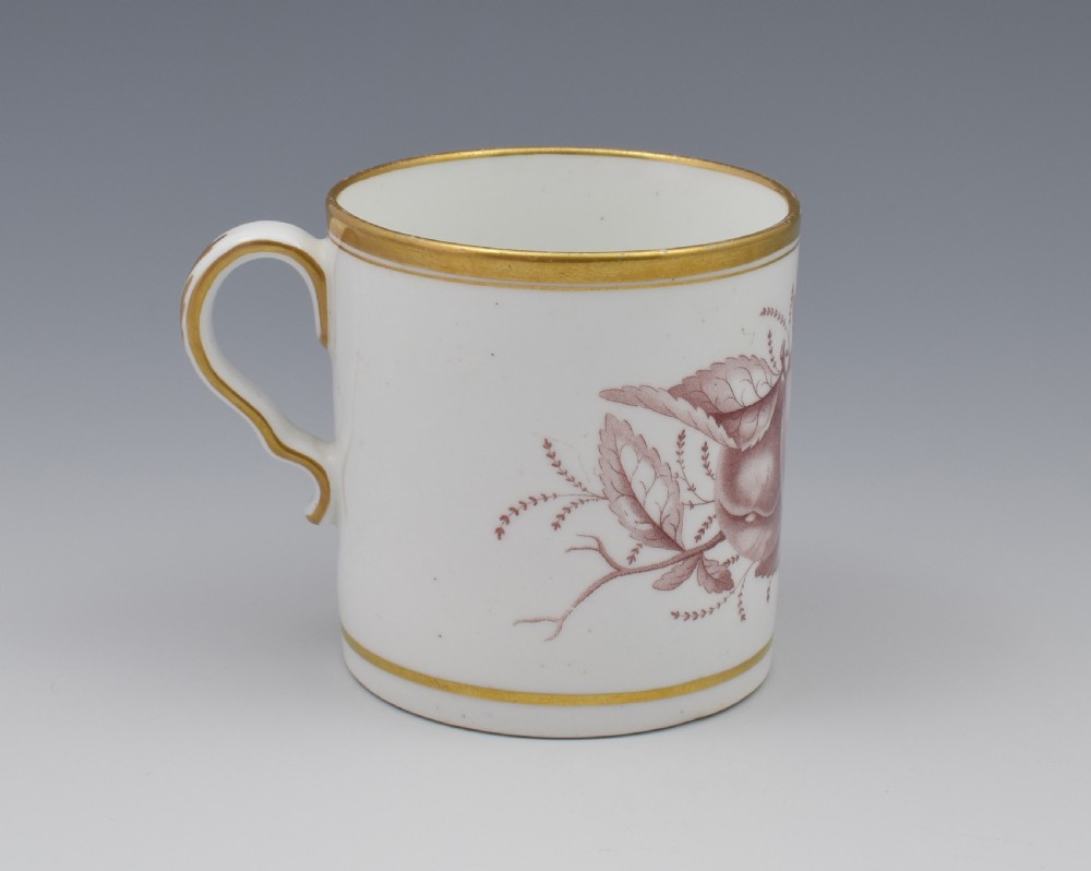 Spode Bat Print Fruit Pattern Coffee Can & Saucer c.1810 View VI
