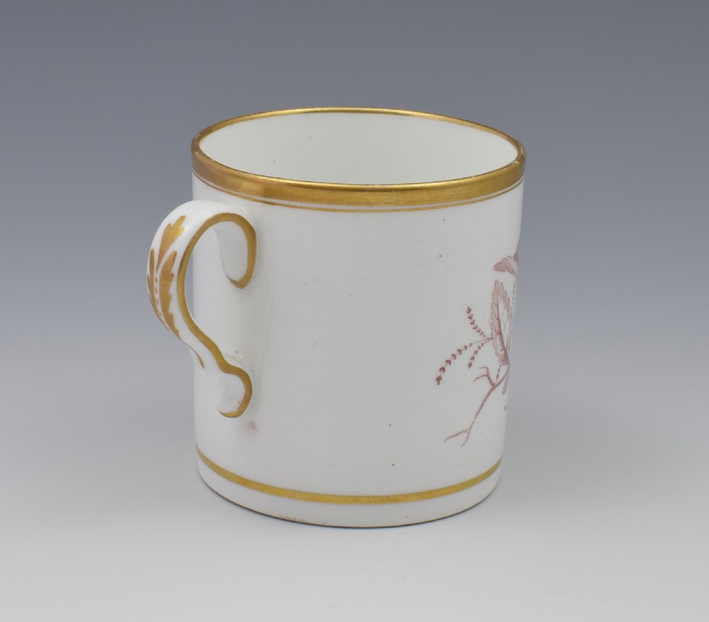 Spode Bat Print Fruit Pattern Coffee Can & Saucer c.1810 View VII