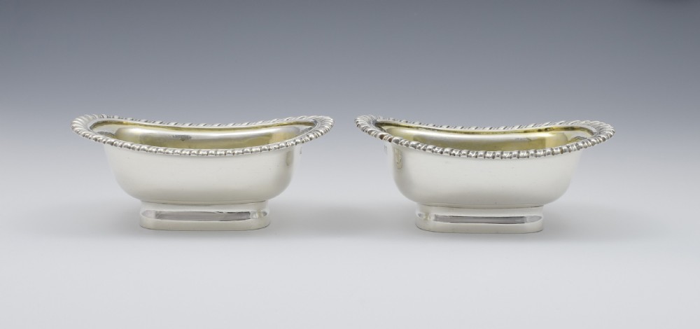 Pair Of Georgian Silver Table Salts London 1817 View IV