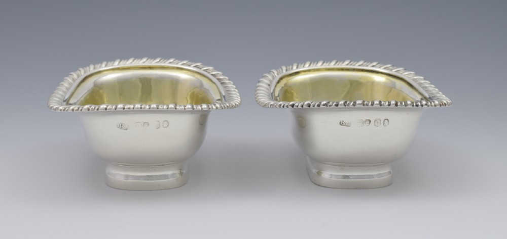 Pair Of Georgian Silver Table Salts London 1817 View V