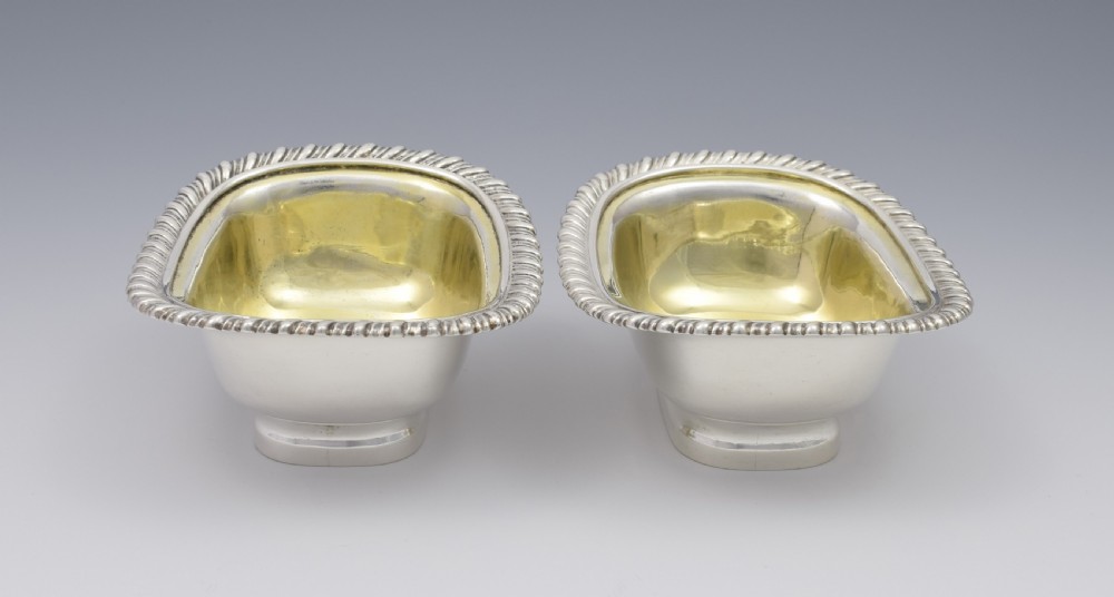 Pair Of Georgian Silver Table Salts London 1817 View VII