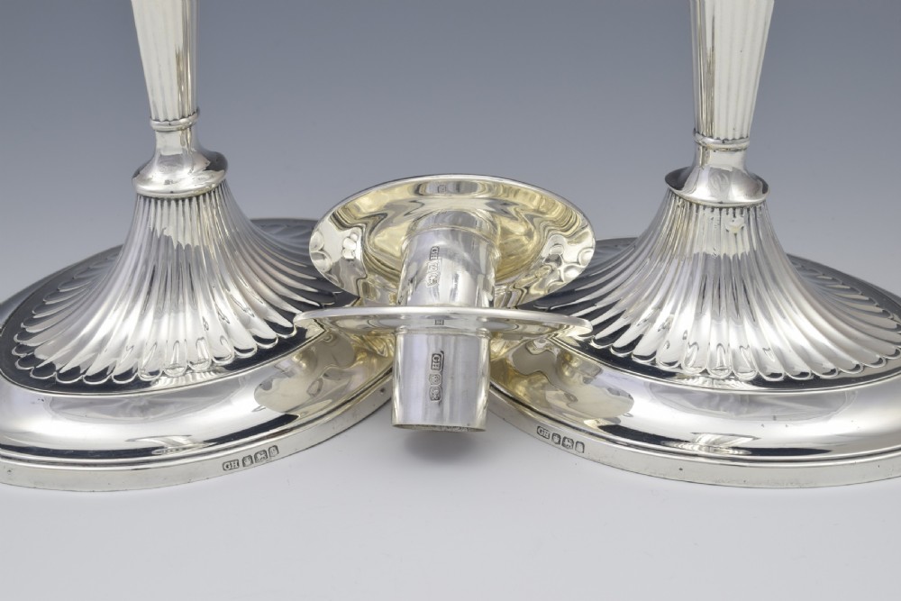 Large Pair Sterling Silver Adam Style Candlesticks Sheffield 1923 View XIII